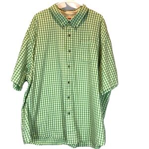Wrangler Authentics Men's 3XL Lime Green Plaid Button Down Shirt – 100% Cotton